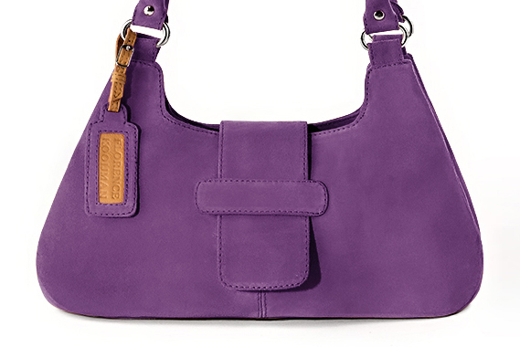 Dress handbag in amethyst purple leather - Profile view